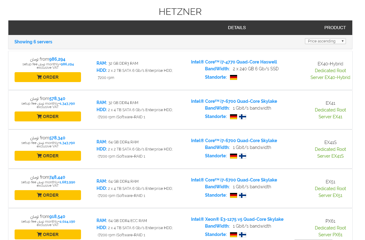  LIST BOX HETZNER Hostbaran.com